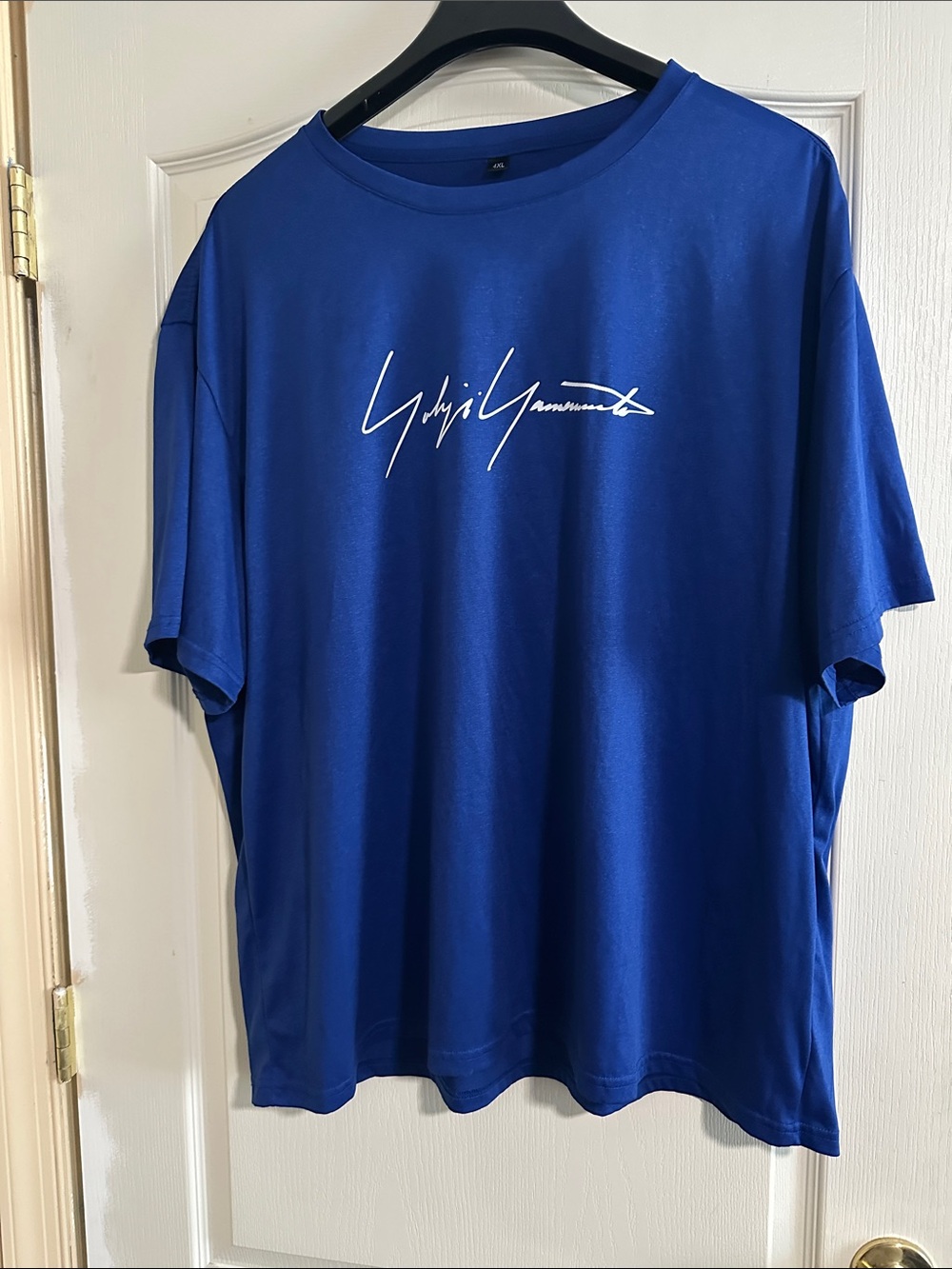 Yohji Yamamoto Blue Short-Sleeve Logo Tee